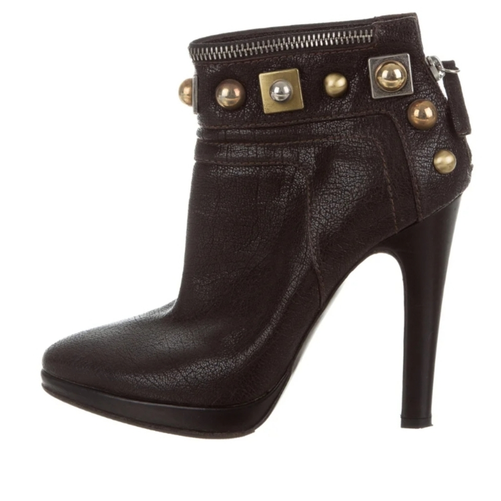 Giuseppe Zanotti Leather Ankle Boots Heels size 37 - Picture 1 of 8